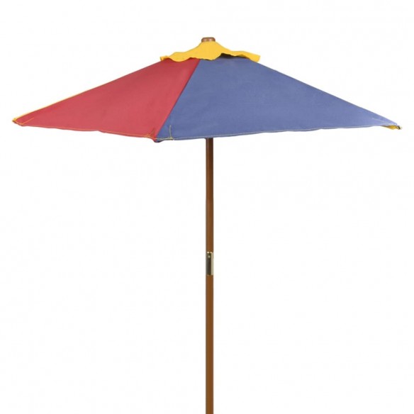 Table et bancs de pique-nique avec parasol pour enfants Bois