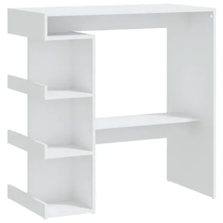 Table de bar étagère de rangement Blanc 100x50x101,5 cm 2