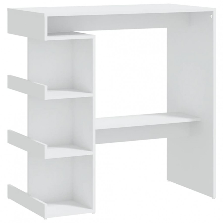 Table de bar étagère de rangement Blanc 100x50x101,5 cm Table de bar étagère de rangement Blanc 100x50x101,5 cm