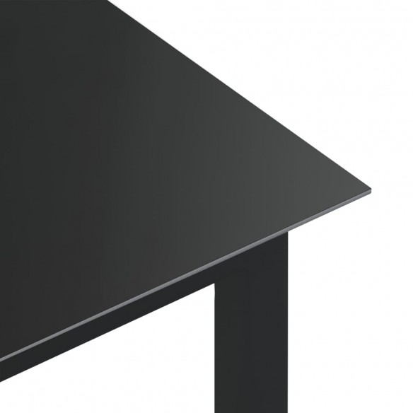 Table de jardin Noir 190x90x74 cm Aluminium et verre