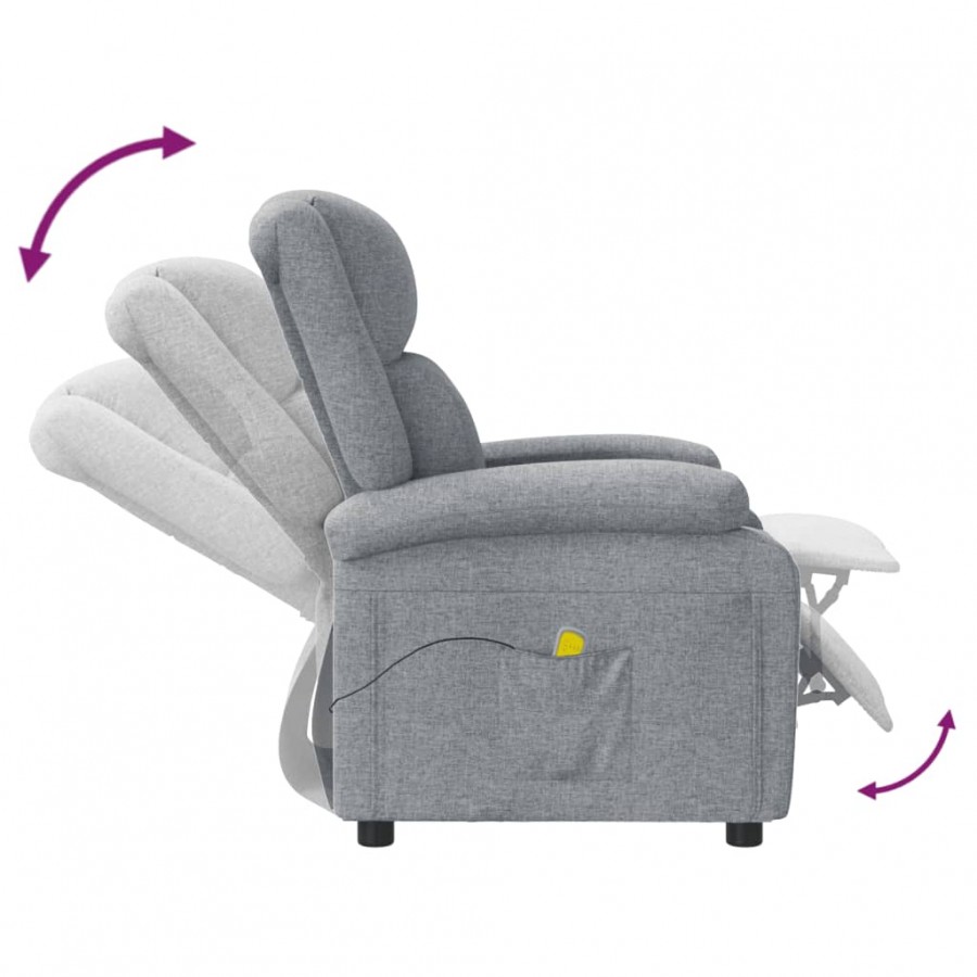 Fauteuil de massage Gris clair Tissu