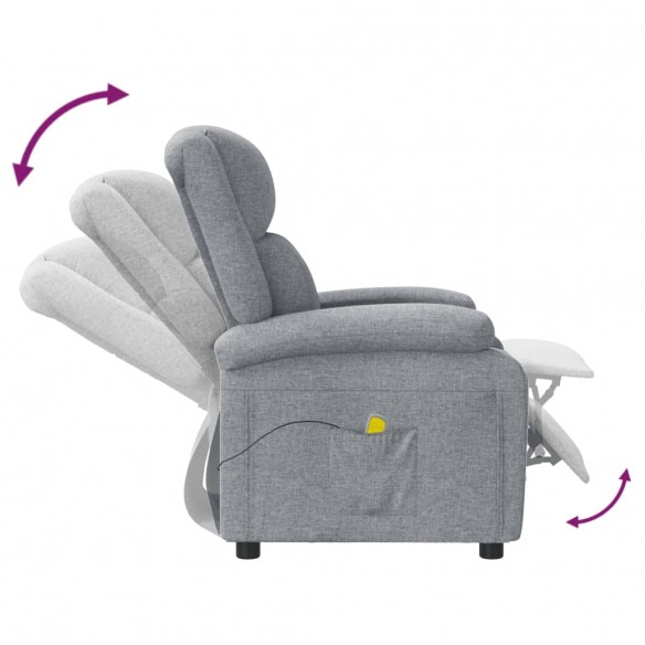 Fauteuil de massage Gris clair Tissu