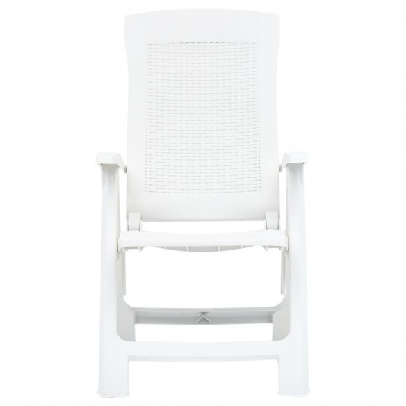 Chaises inclinables de jardin 2 pcs Plastique Blanc