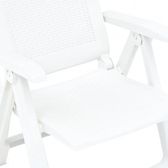 Chaises inclinables de jardin 2 pcs Plastique Blanc