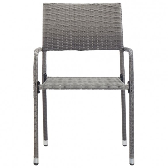 Chaises à dîner d'extérieur 6 pcs Résine tressée Anthracite