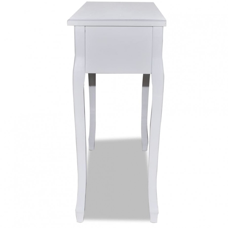 Table de console et coiffeuse avec 3 tiroirs Blanc