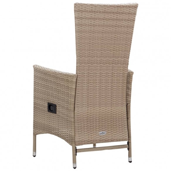 Chaises d'extérieur 2 pcs avec coussins Résine tressée Beige