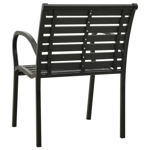 Chaises de jardin 2 pcs Acier et WPC Noir