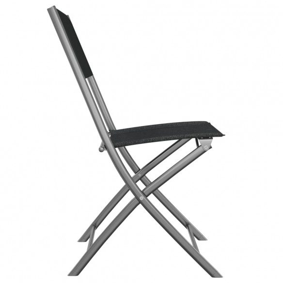 Chaises d'extérieur pliables 2 pcs Noir Acier et textilène