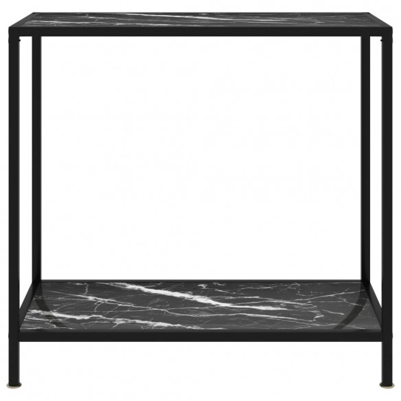 Table console Noir 80x35x75 cm Verre trempé