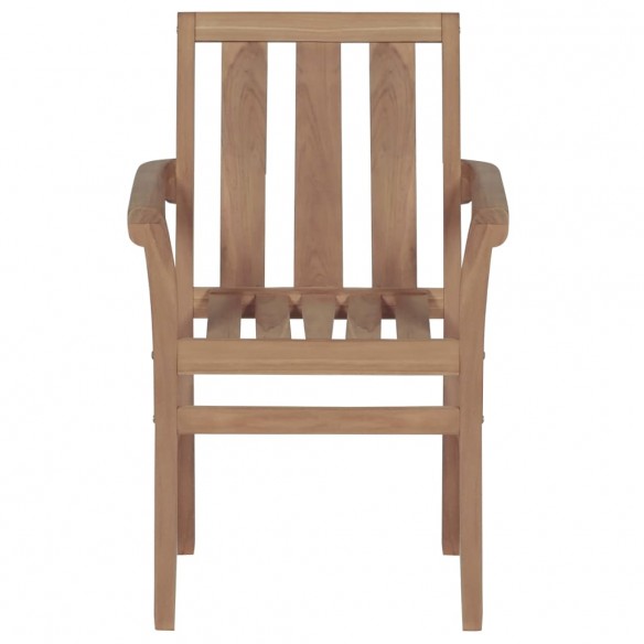 Chaises empilables de jardin 2 pcs Bois de teck solide