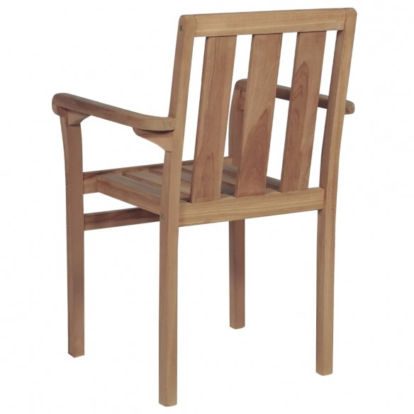 Chaises empilables de jardin 2 pcs Bois de teck solide