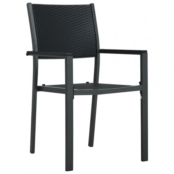 Chaises de jardin 4 pcs Noir Plastique Aspect de rotin