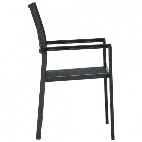 Chaises de jardin 4 pcs Noir Plastique Aspect de rotin