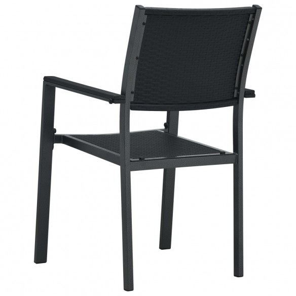 Chaises de jardin 4 pcs Noir Plastique Aspect de rotin