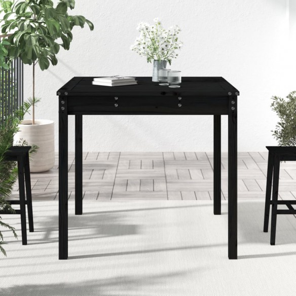 Table de jardin noir 82,5x82,5x76 cm bois massif de pin