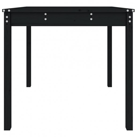 Table de jardin noir 82,5x82,5x76 cm bois massif de pin