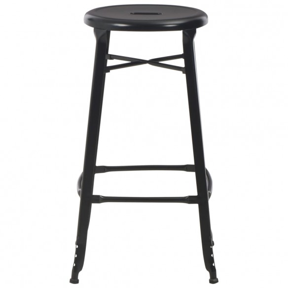 Tabourets de bar lot de 6 noir acier