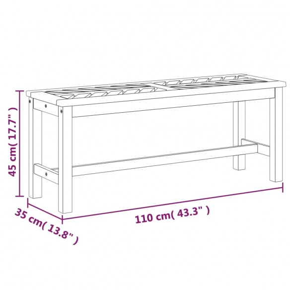 Banc de jardin 110 cm bois massif d'acacia