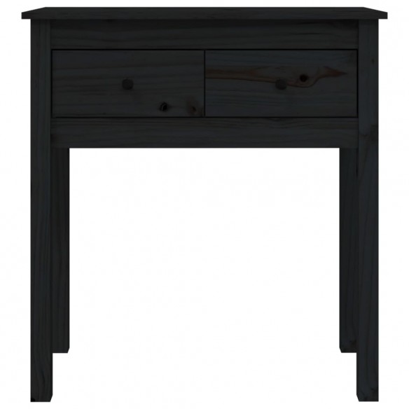 Table console Noir 70x35x75 cm Bois massif de pin