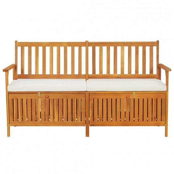 Banc de rangement avec coussin 148 cm Bois d'acacia solide