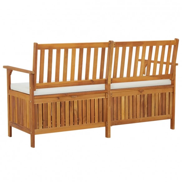 Banc de rangement avec coussin 148 cm Bois d'acacia solide