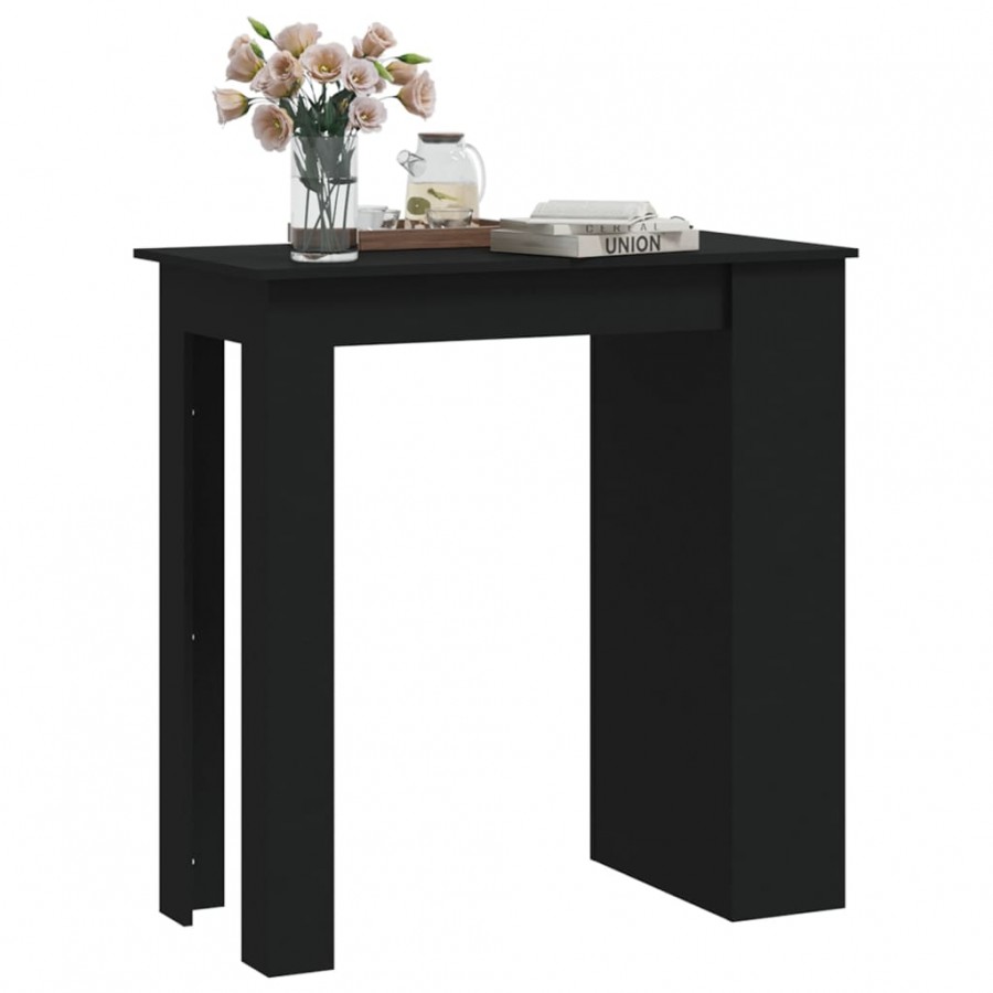 Table de bar avec rangement Noir 102x50x103,5 cm Aggloméré Table de bar avec rangement Noir 102x50x103,5 cm Aggloméré