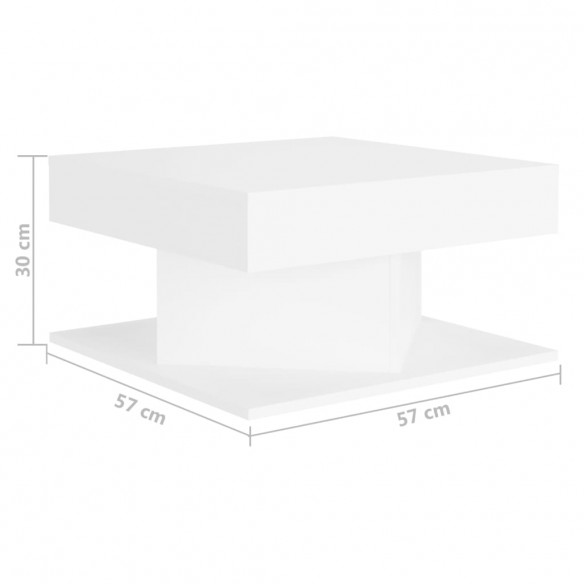 Table basse Blanc 57x57x30 cm Aggloméré