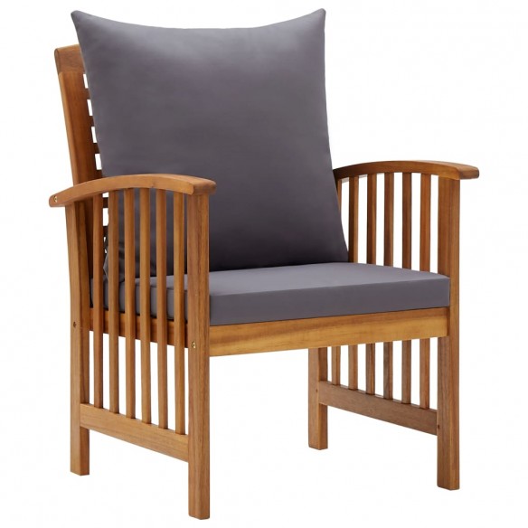 Chaises de jardin avec coussins 2 pcs Bois d'acacia massif