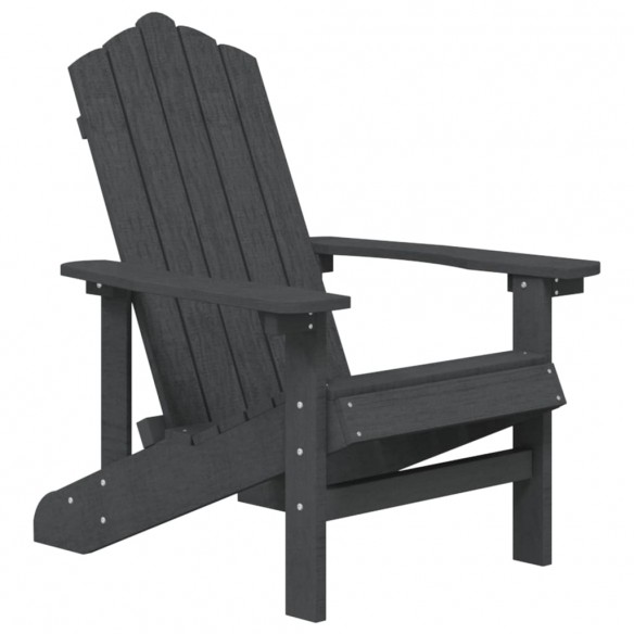 Chaises de jardin Adirondack avec table PEHD Anthracite