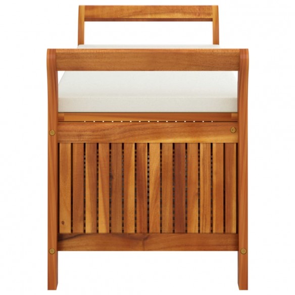 Banc de rangement de jardin avec coussin 126 cm Bois d'acacia