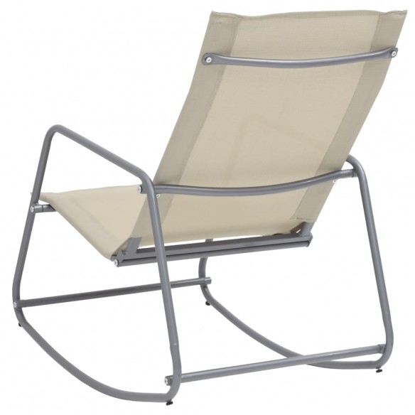 Chaise à bascule de jardin Crème 95x54x85 cm Textilène