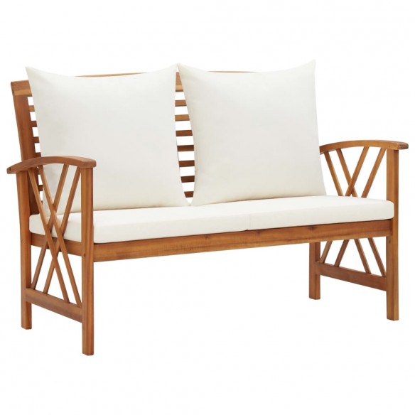 Banc de jardin avec coussins 119 cm Bois solide d'acacia