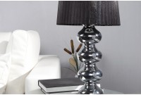 Lampe en acier chromé de 70 cm avec abat-jour noir