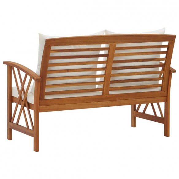 Banc de jardin avec coussins 119 cm Bois solide d'acacia