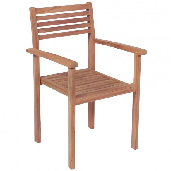 Chaises de jardin empilables 8 pcs Bois de teck solide