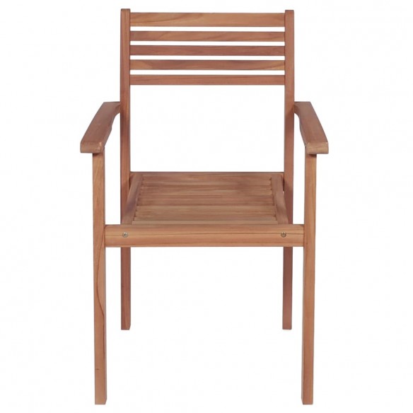 Chaises de jardin empilables 8 pcs Bois de teck solide