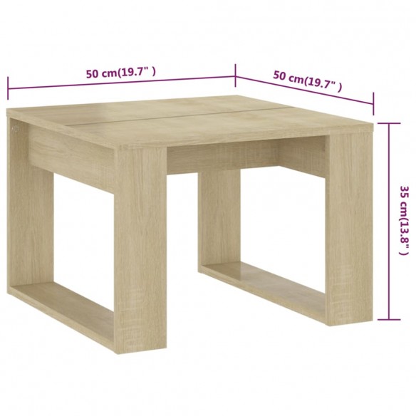 Table d'appoint Chêne sonoma 50x50x35 cm Aggloméré