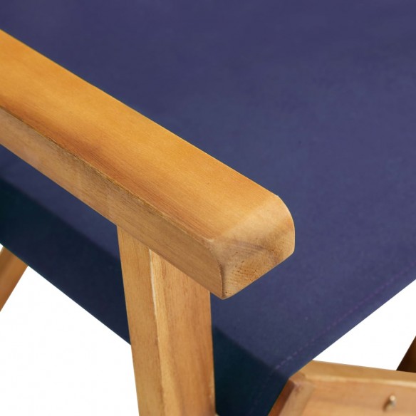 Chaise de metteur en scène Bois massif d'acacia Bleu