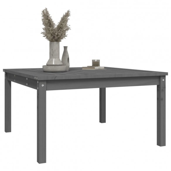 Table de jardin gris 82,5x82,5x45 cm bois massif de pin