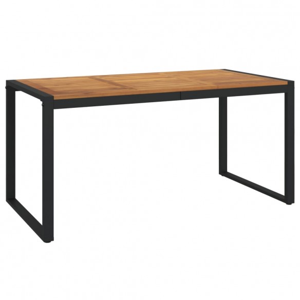 Table de jardin et pieds en forme de U 160x80x75 cm bois acacia