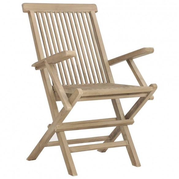 Chaises de jardin pliantes 2pcs gris 56x61x89cm bois de teck