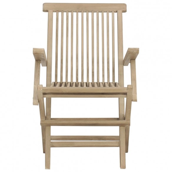 Chaises de jardin pliantes 2pcs gris 56x61x89cm bois de teck