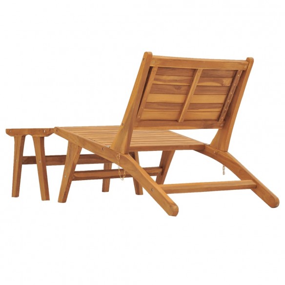 Chaise de jardin avec repose-pied Bois de teck solide