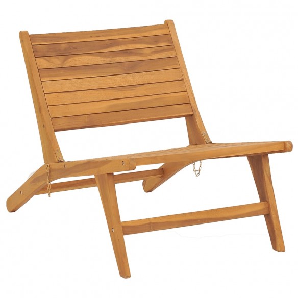 Chaise de jardin avec repose-pied Bois de teck solide