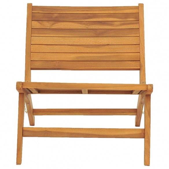 Chaise de jardin avec repose-pied Bois de teck solide