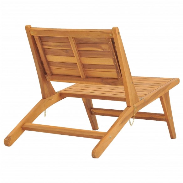 Chaise de jardin avec repose-pied Bois de teck solide