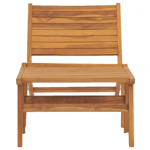 Chaise de jardin avec repose-pied Bois de teck solide