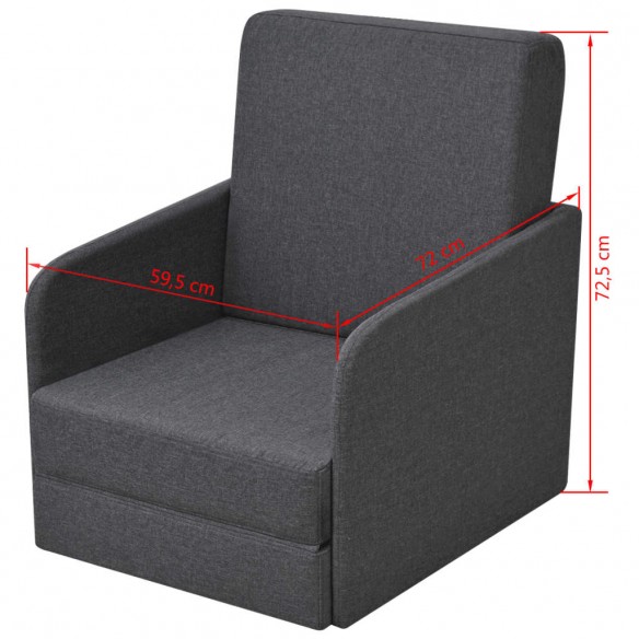 Fauteuil convertible Gris foncé Tissu