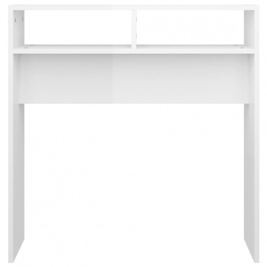 Table console Blanc brillant 78x30x80 cm Aggloméré